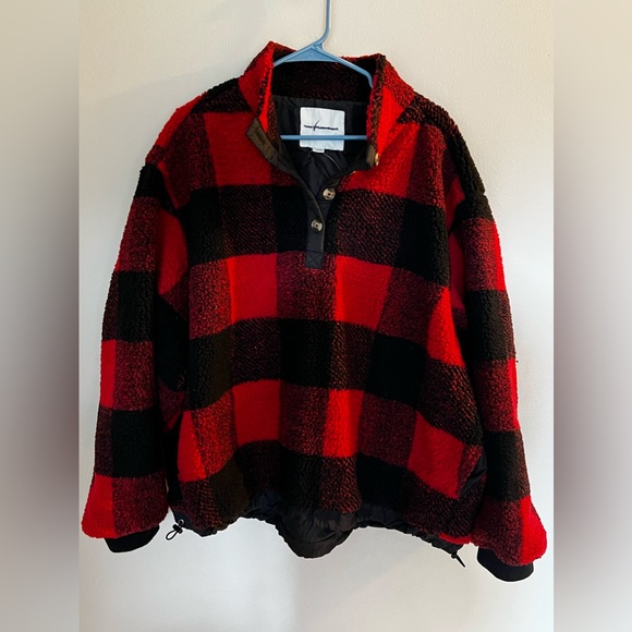 American Eagle Plaid Sherpa Jacket - Picture 1 of 3